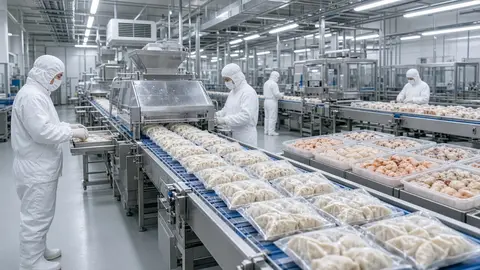 ขนส่งสินค้าจากโรงงานอาหารแช่แข็ง